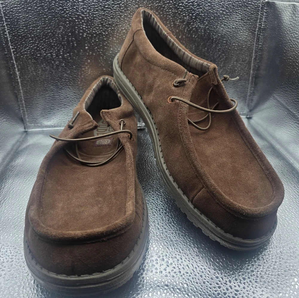 Hey Dude Brown Suede Casual Slip-On Loafers
